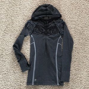 Athletes 1/4 zip long sleeve hooded top